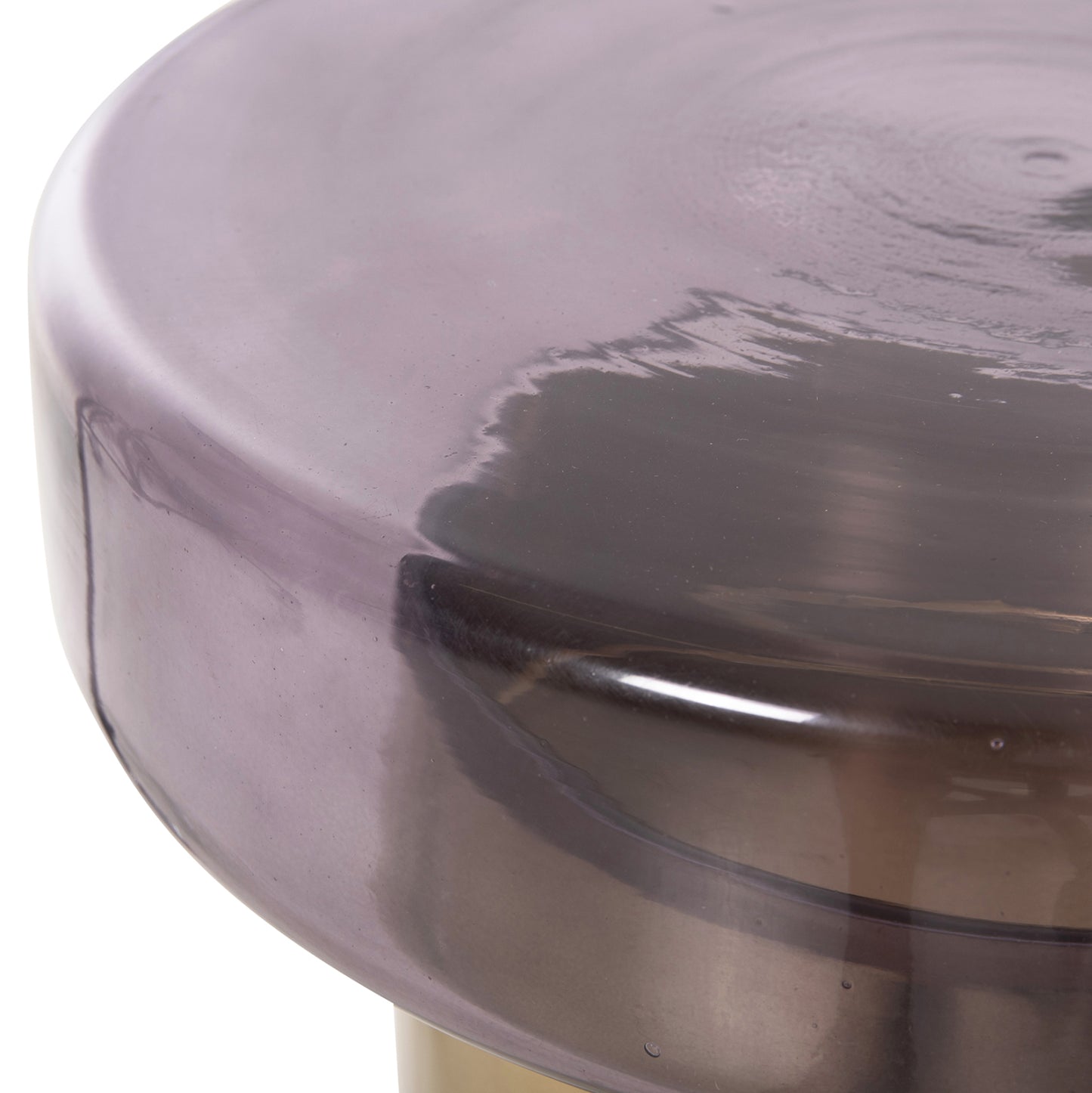Side Table Round Carmo Hm9728 Purple Glass Top-gold Metal Base Φ39Χ54hcm.