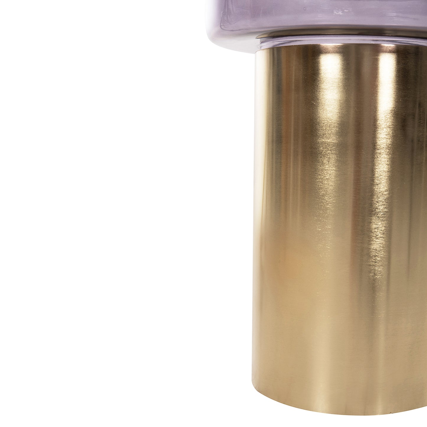 Side Table Round Carmo Hm9728 Purple Glass Top-gold Metal Base Φ39Χ54hcm.