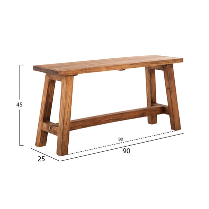 Side Table Ranch Hm9752 Mahogany Wood In Natural Color 90x25x45hcm.