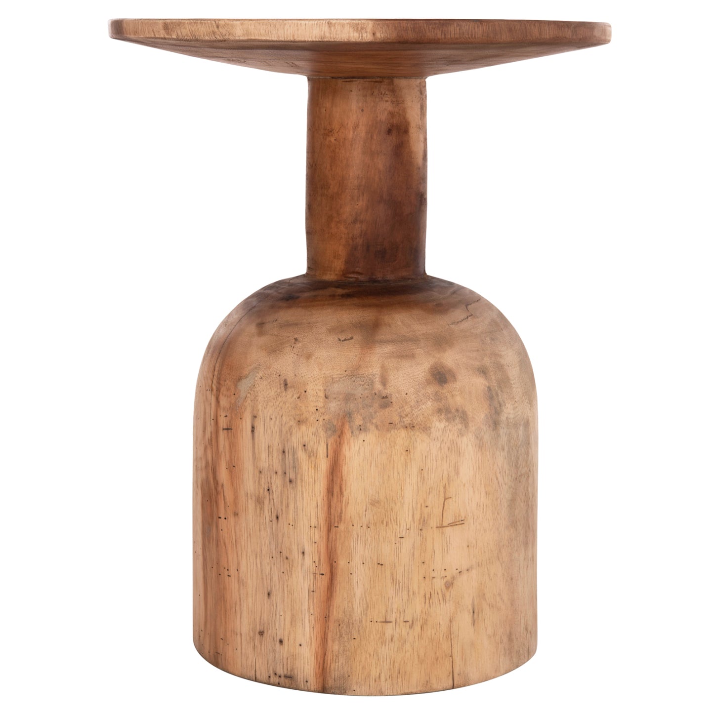 Side Table Round Pumbe Hm9891.11 Solid Suar Wood In Natural Color Φ40x50hcm.