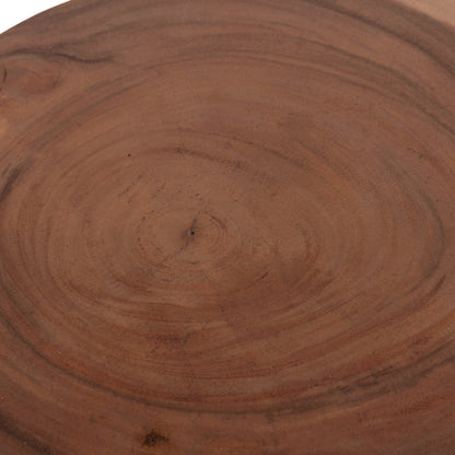 Side Table Round Pumbe Hm9891.11 Solid Suar Wood In Natural Color Φ40x50hcm.