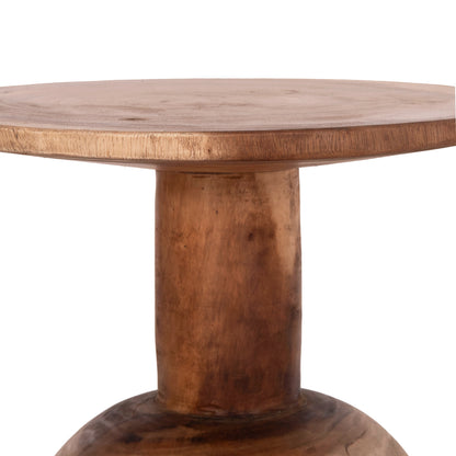 Side Table Round Pumbe Hm9891.11 Solid Suar Wood In Natural Color Φ40x50hcm.