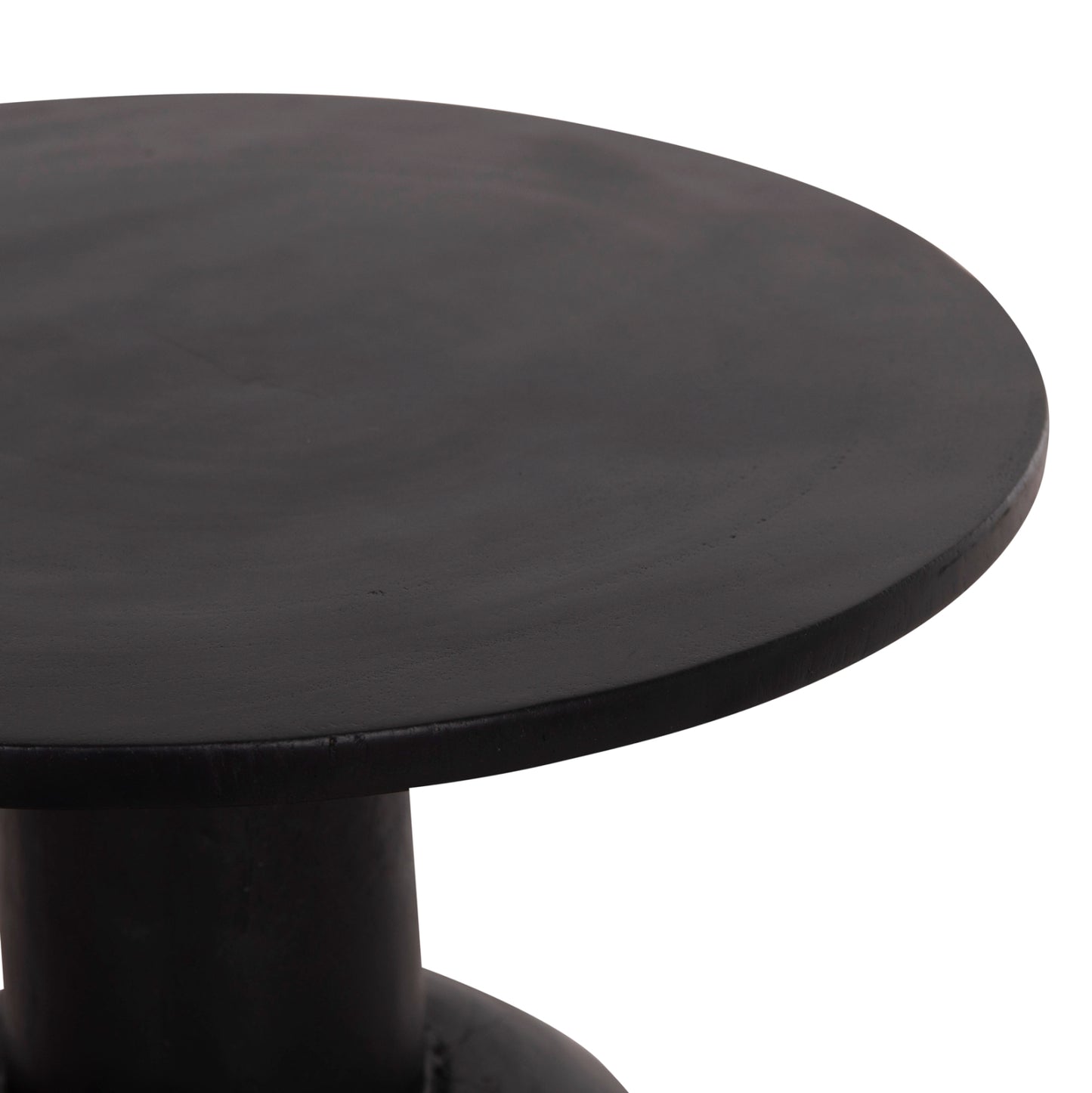Side Table Round Pumbe Hm9891.12 Solid Suar Wood In Black Color Φ40x50hcm.