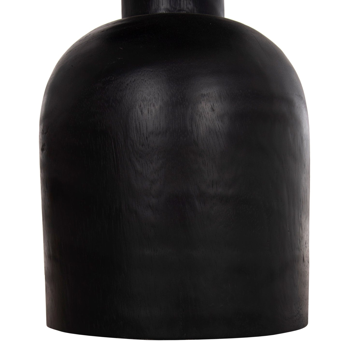 Side Table Round Pumbe Hm9891.12 Solid Suar Wood In Black Color Φ40x50hcm.