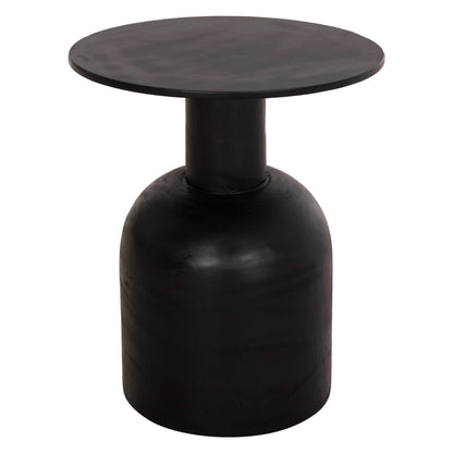 Side Table Round Pumbe Hm9891.12 Solid Suar Wood In Black Color Φ40x50hcm.