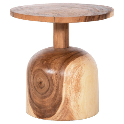 Side Table Round Pumbe-s Hm9892 Solid Suar Wood In Natural Color Φ39,5x40hcm.