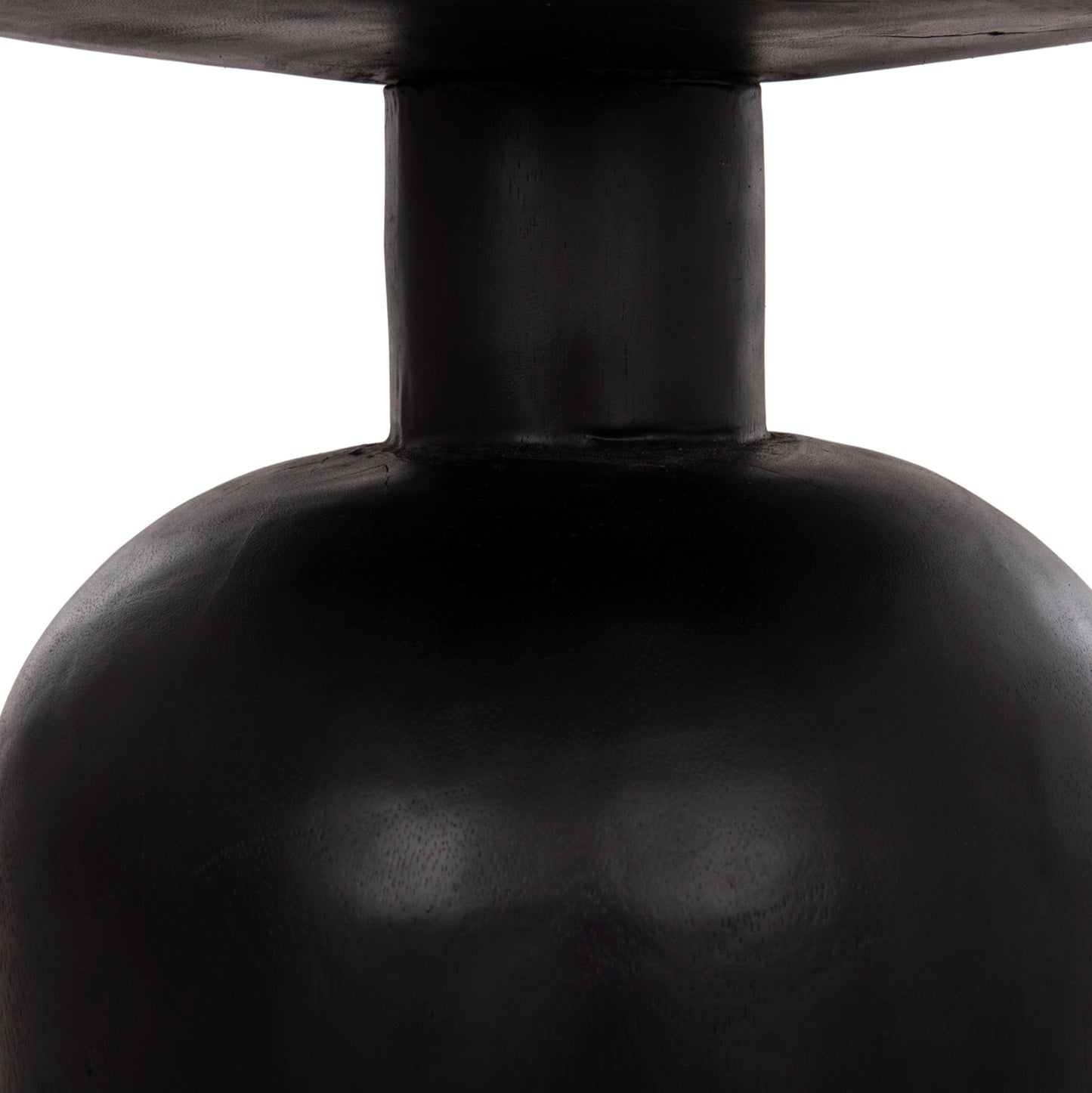 Side Table Round Pumbe-s Hm9892.12 Solid Suar Wood In Black Color Φ40x40hcm.