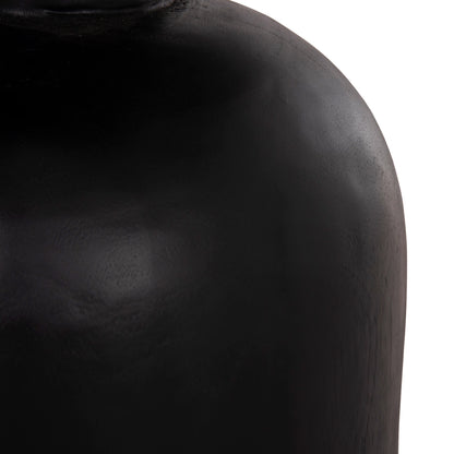 Side Table Round Pumbe-s Hm9892.12 Solid Suar Wood In Black Color Φ40x40hcm.