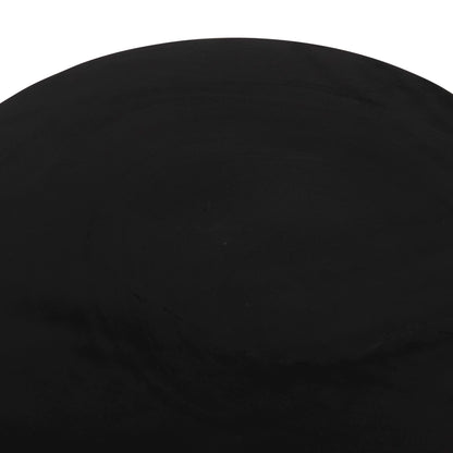 Side Table Round Pumbe-s Hm9892.12 Solid Suar Wood In Black Color Φ40x40hcm.