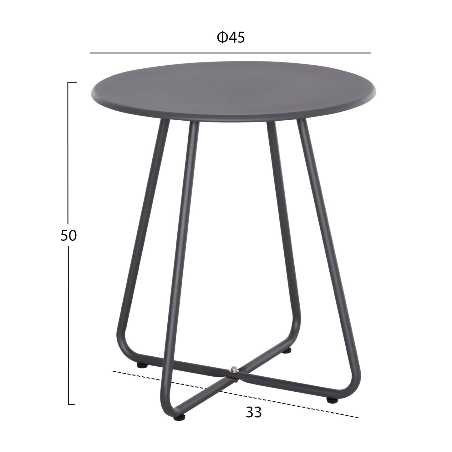 Side Table Round Sammon Hm6271.01 Metal In Grey Color Φ45x50hcm.