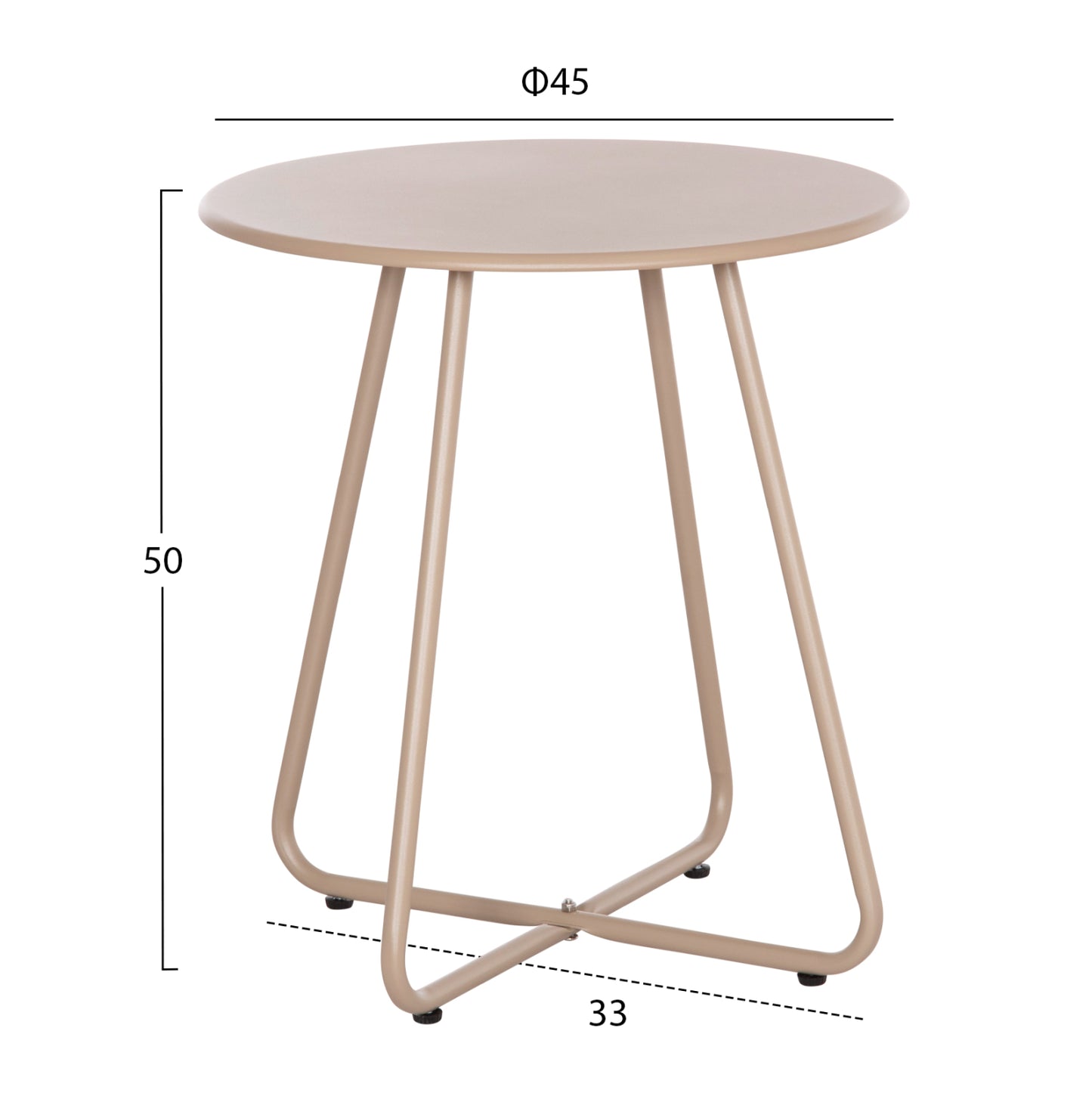 Side Table Round Sammon Hm6271.03 Metal In Cappuccino Color Φ45x50hcm.