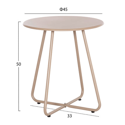 Side Table Round Sammon Hm6271.03 Metal In Cappuccino Color Φ45x50hcm.