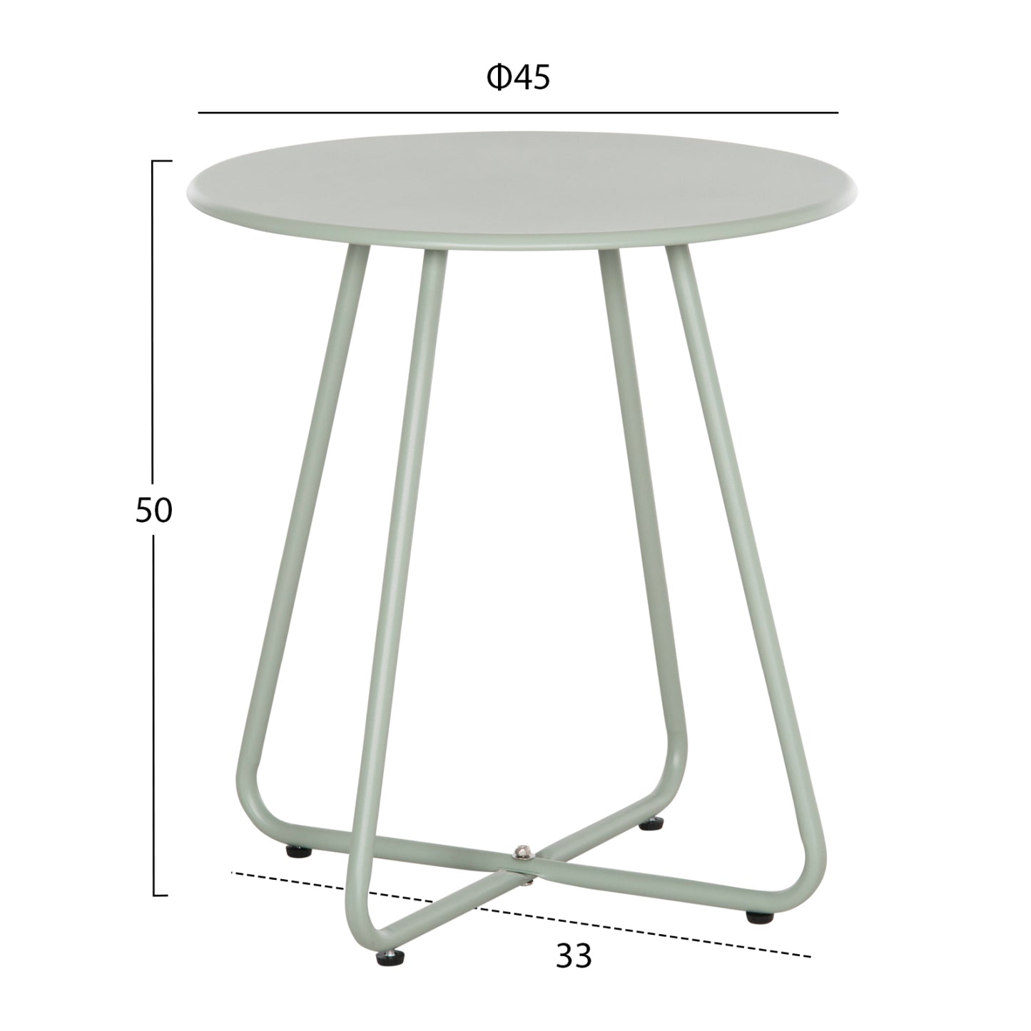 Side Table Round Sammon Hm6271.06 Metal In Pistachio Green Color Φ45x50hcm.