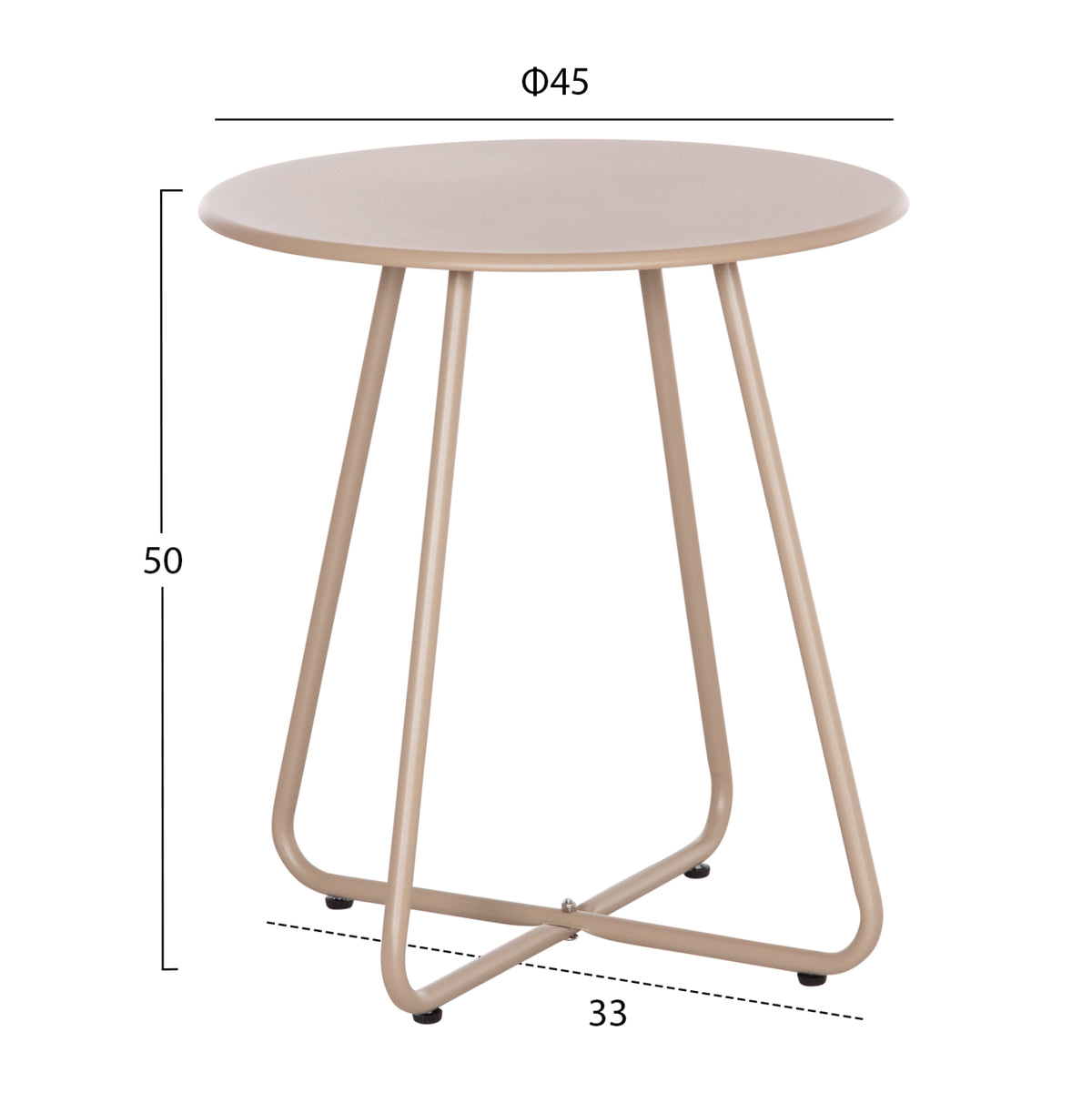 Side Table Round Sammon Hm6271.03 Metal In Cappuccino Color Φ45x50hcm.
