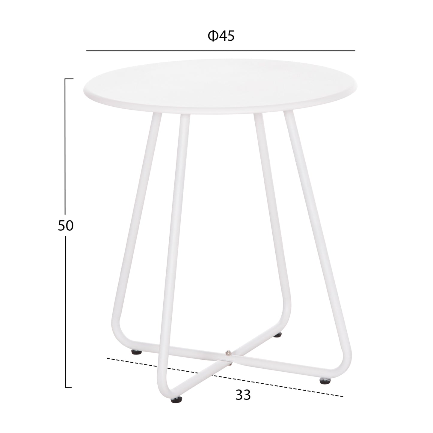 Side Table Round Sammon Hm6271.02 Metal In White Color Φ45x50hcm.