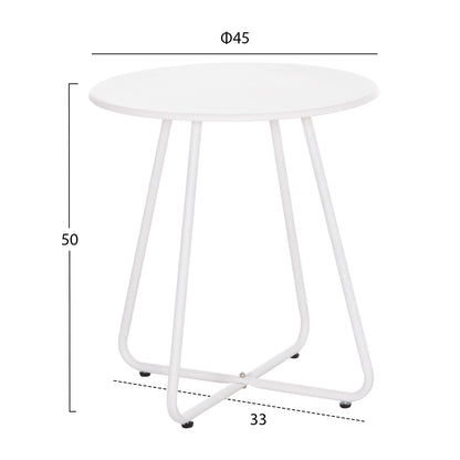 Side Table Round Sammon Hm6271.02 Metal In White Color Φ45x50hcm.