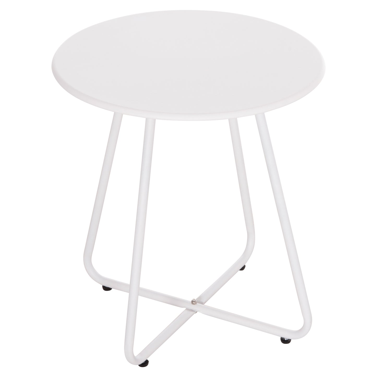 Side Table Round Sammon Hm6271.02 Metal In White Color Φ45x50hcm.