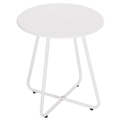 Side Table Round Sammon Hm6271.02 Metal In White Color Φ45x50hcm.