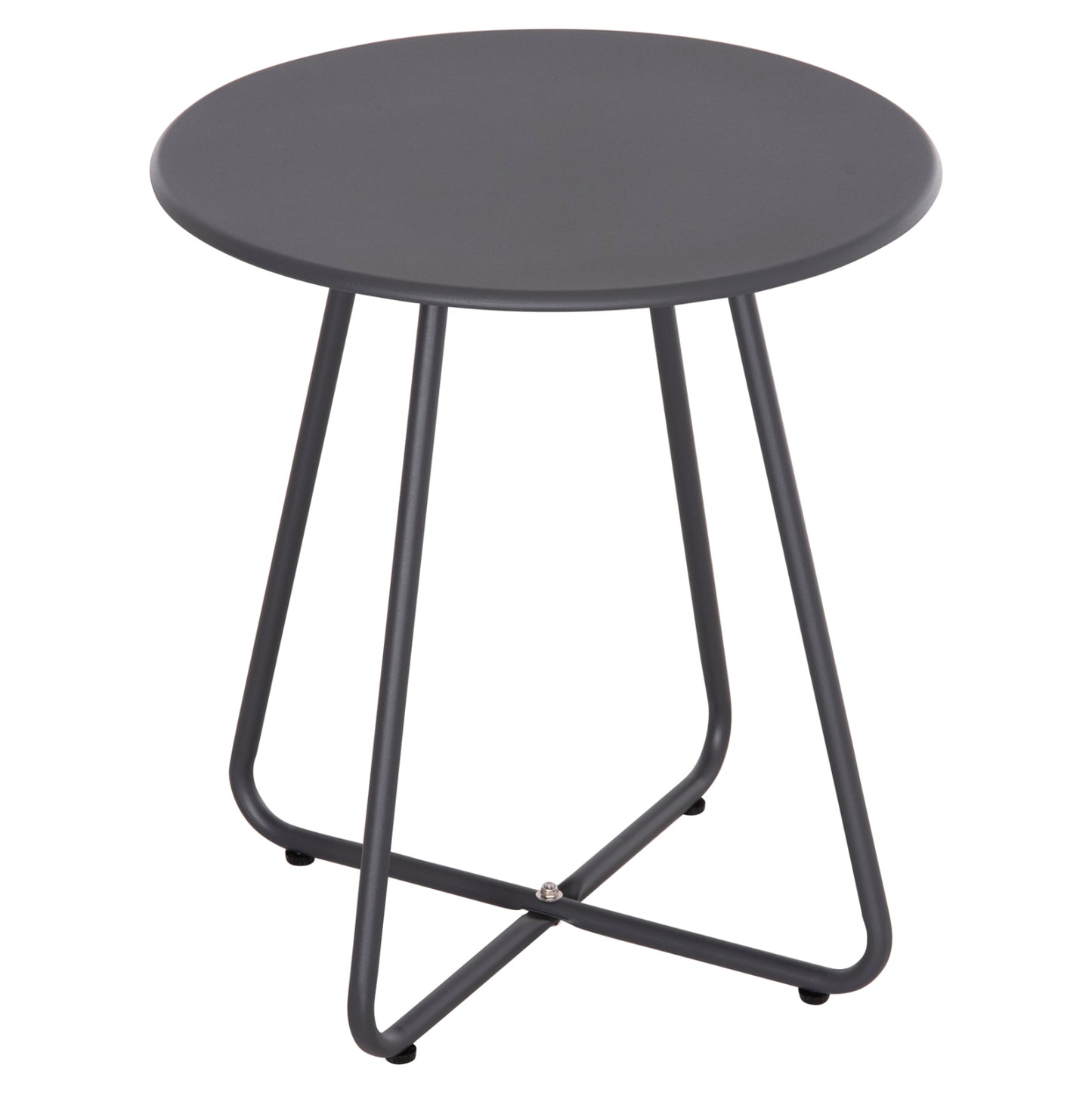 Side Table Round Sammon Hm6271.01 Metal In Grey Color Φ45x50hcm.