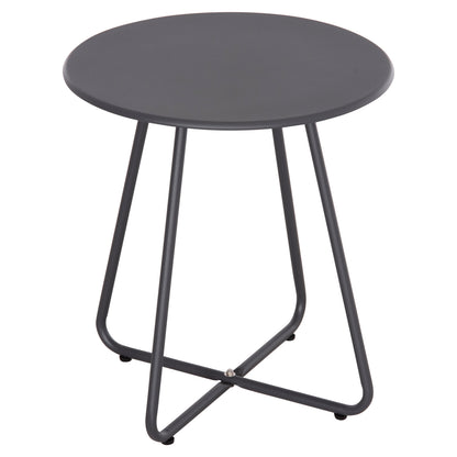 Side Table Round Sammon Hm6271.01 Metal In Grey Color Φ45x50hcm.