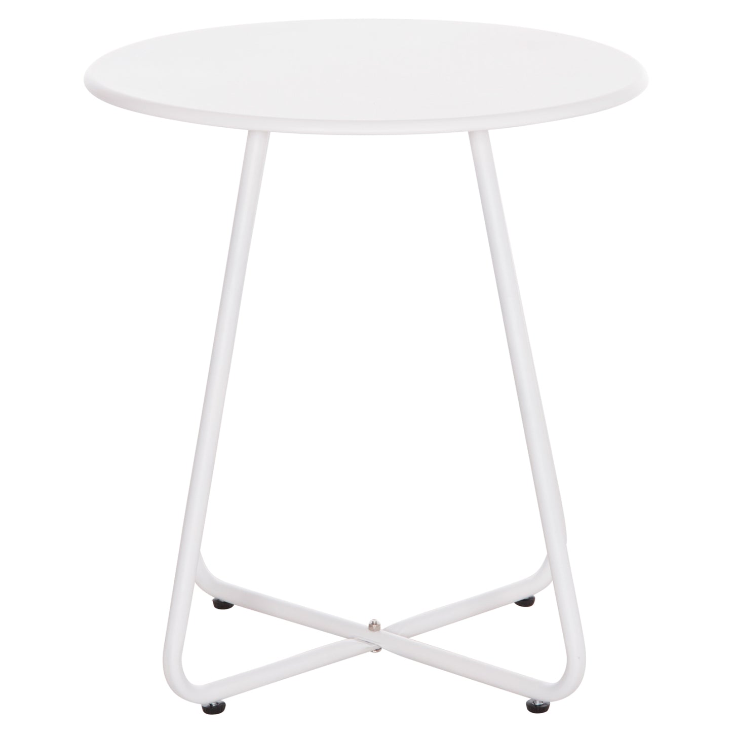 Side Table Round Sammon Hm6271.02 Metal In White Color Φ45x50hcm.