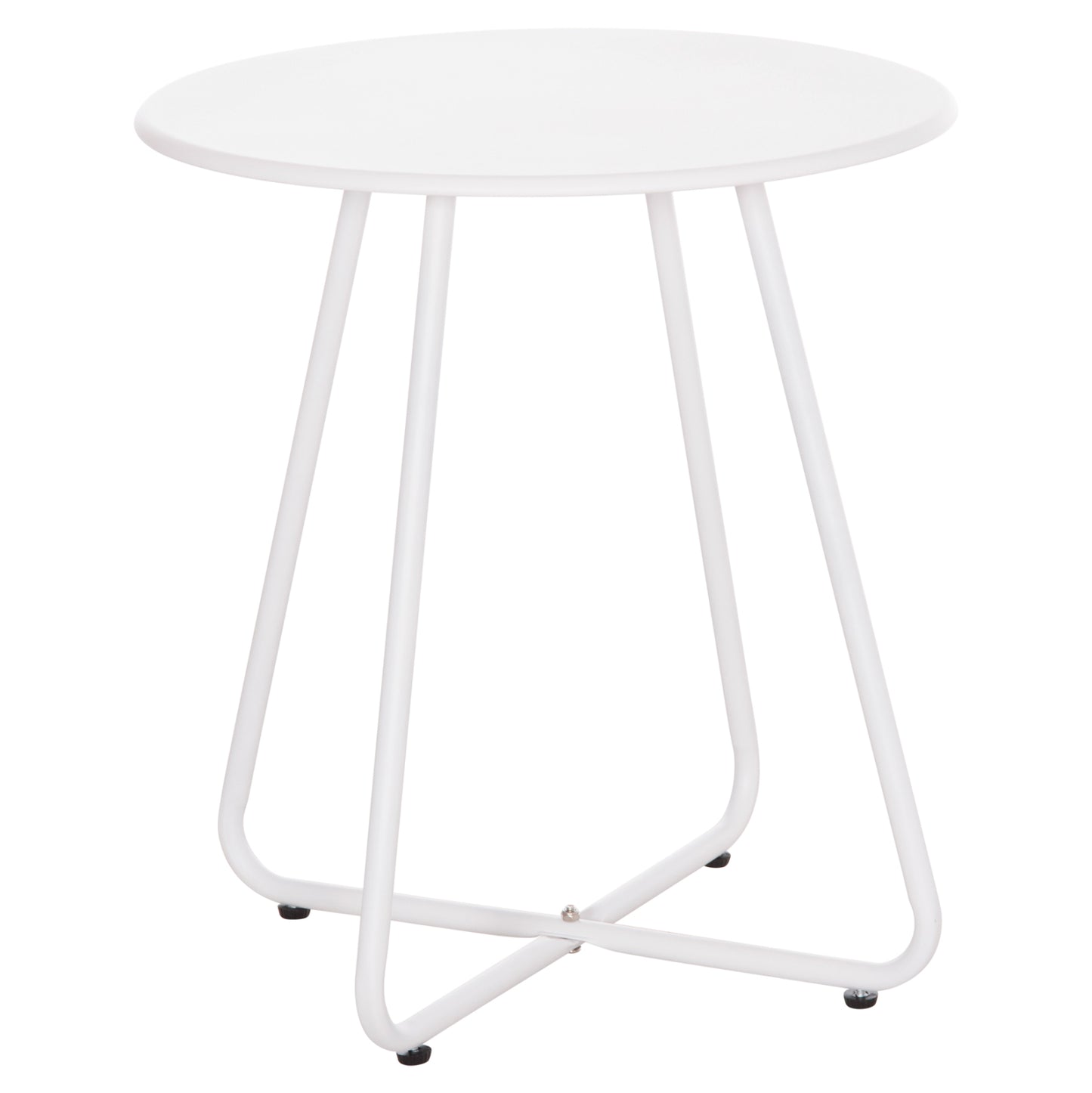Side Table Round Sammon Hm6271.02 Metal In White Color Φ45x50hcm.