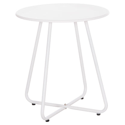 Side Table Round Sammon Hm6271.02 Metal In White Color Φ45x50hcm.