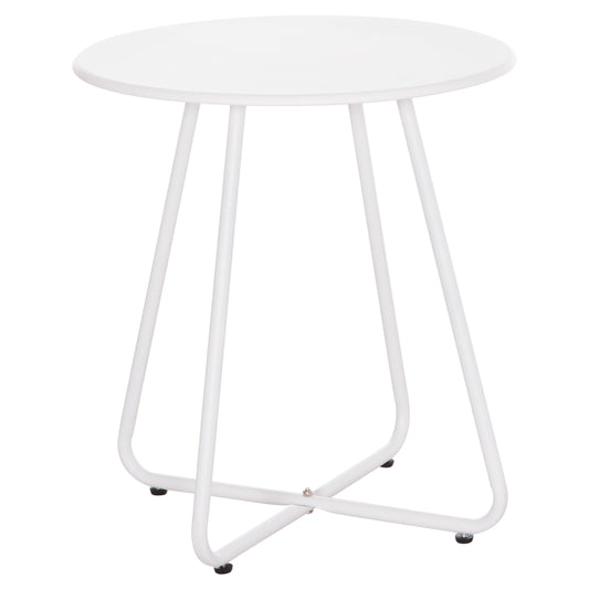 Side Table Round Sammon Hm6271.02 Metal In White Color Φ45x50hcm.