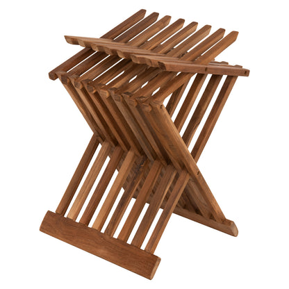 Side Table Hm7896 Foldable Made Of Teak Wood In Natural Color 40x33x45hcm.