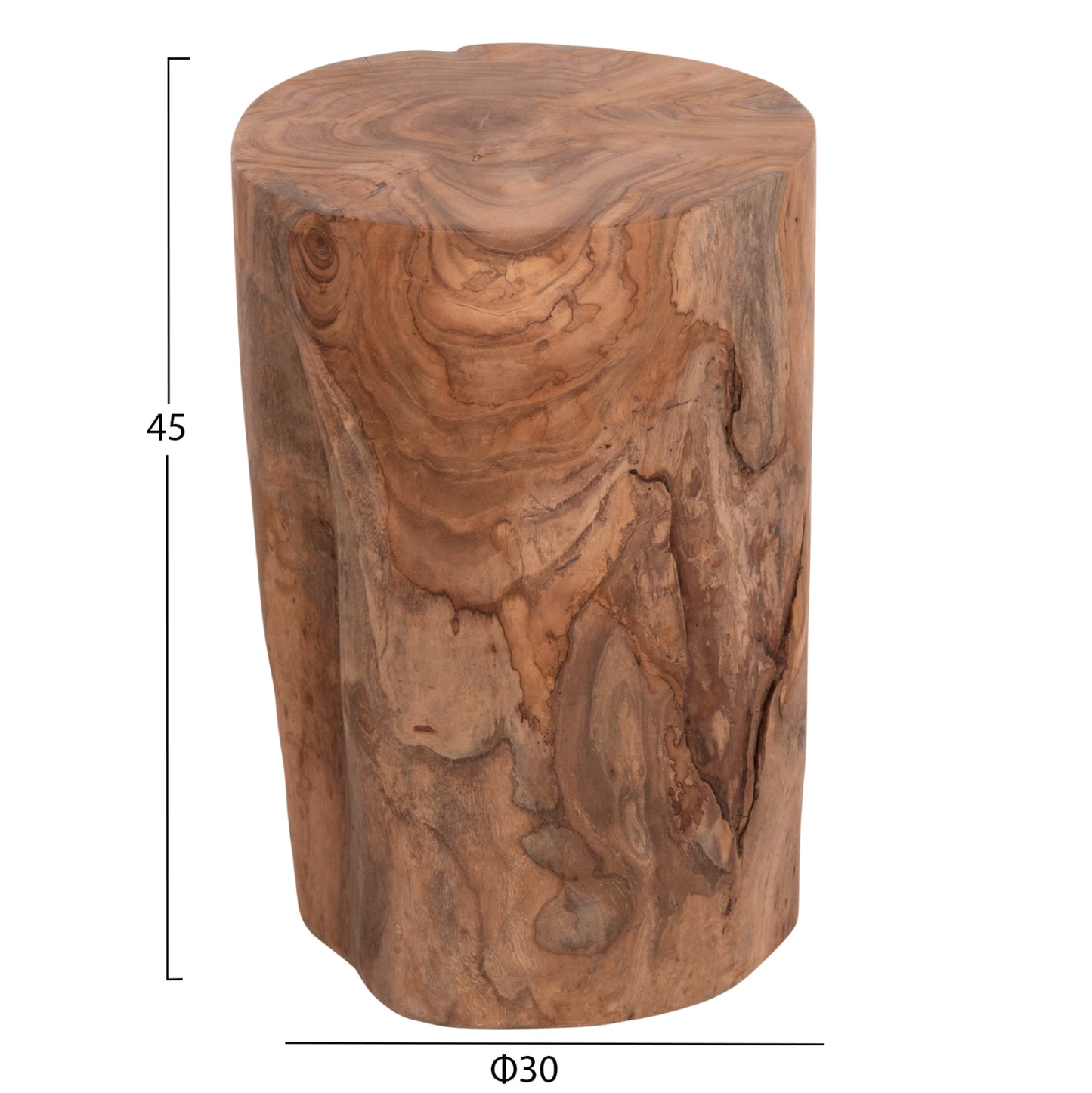 Side Table/stool Tronco Hm9374.21 Teak Wood--natural Color Φ30x45hcm.