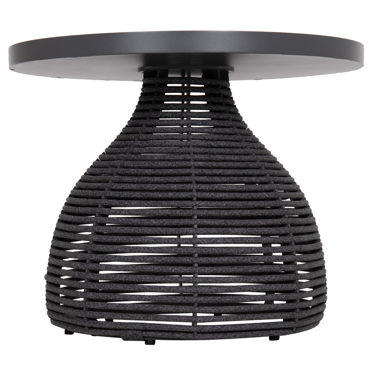 Side Table Round Driscoll Hm6477.01 Grey Aluminum & Rope Φ55x44hcm.