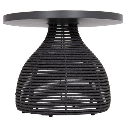 Side Table Round Driscoll Hm6477.01 Grey Aluminum & Rope Φ55x44hcm.