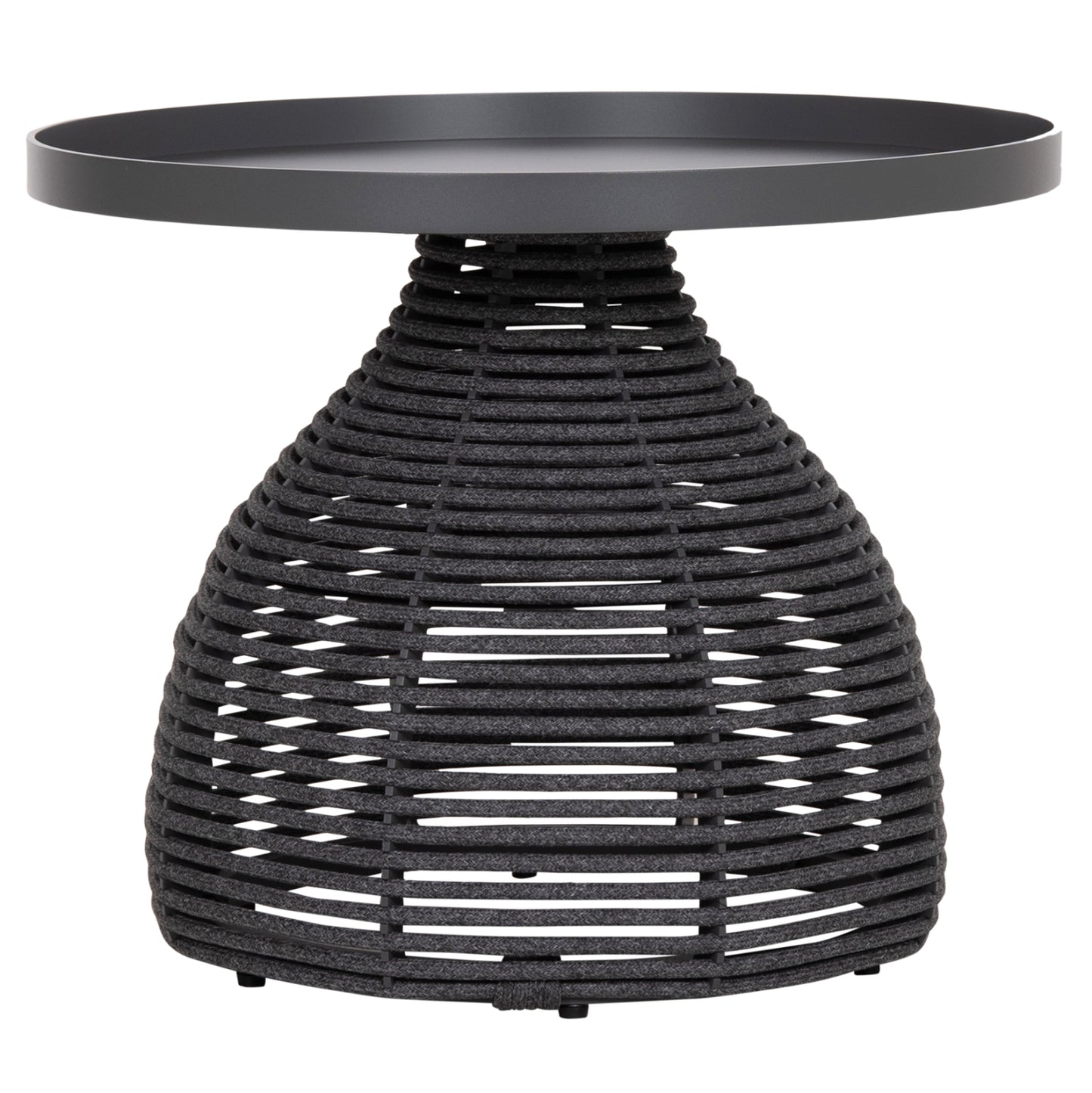 Side Table Round Driscoll Hm6477.01 Grey Aluminum & Rope Φ55x44hcm.