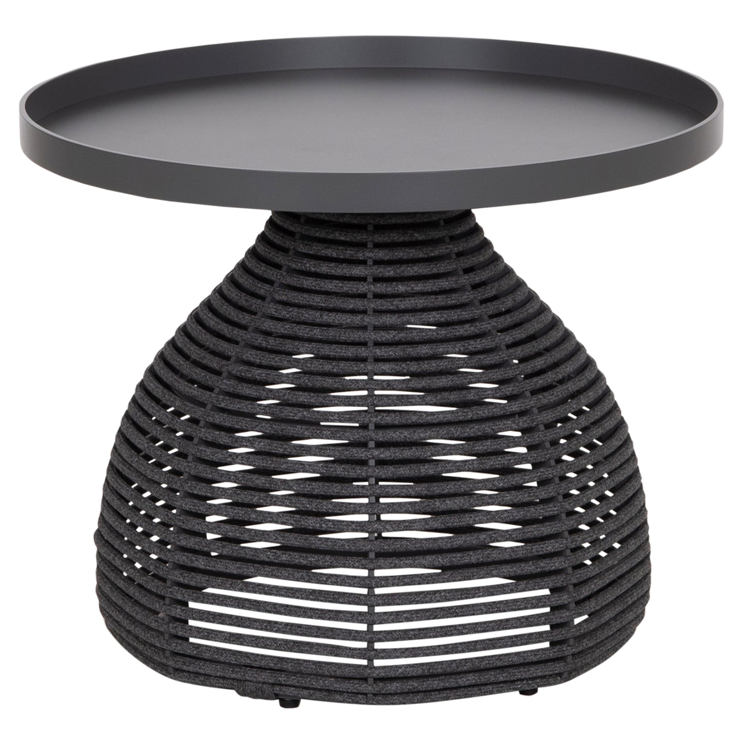 Side Table Round Driscoll Hm6477.01 Grey Aluminum & Rope Φ55x44hcm.