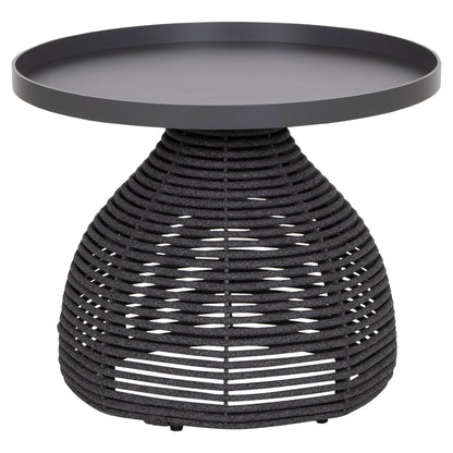 Side Table Round Driscoll Hm6477.01 Grey Aluminum & Rope Φ55x44hcm.