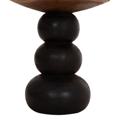 Side Table Round Jacky Hm9890 Suar Wood In Natural & Black Φ40x45.5hcm.