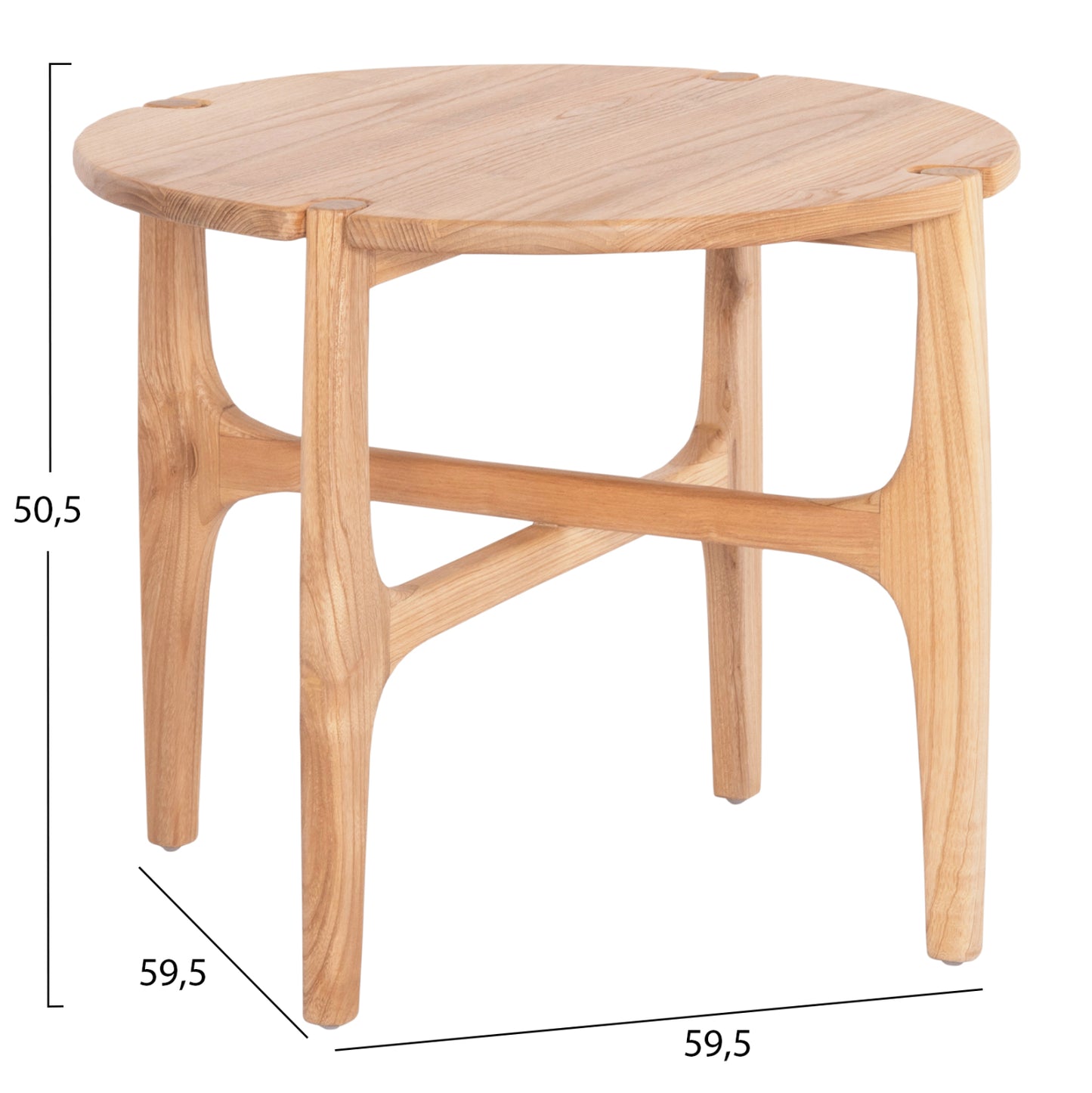 Side Table Round Katal Hm9932 Sungkai Wood In Natural Color Φ59,5x50,5hcm.