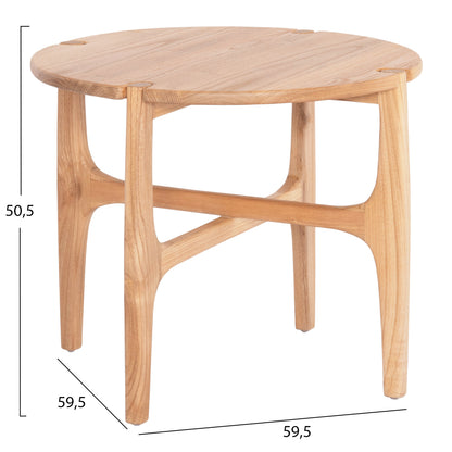 Side Table Round Katal Hm9932 Sungkai Wood In Natural Color Φ59,5x50,5hcm.