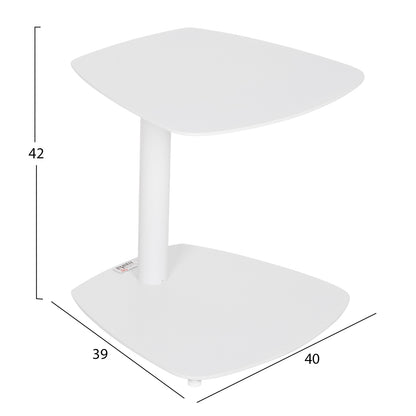 Sunbed Side Table Caret Hm6563.02 Aluminum In White 40x39x42hcm.
