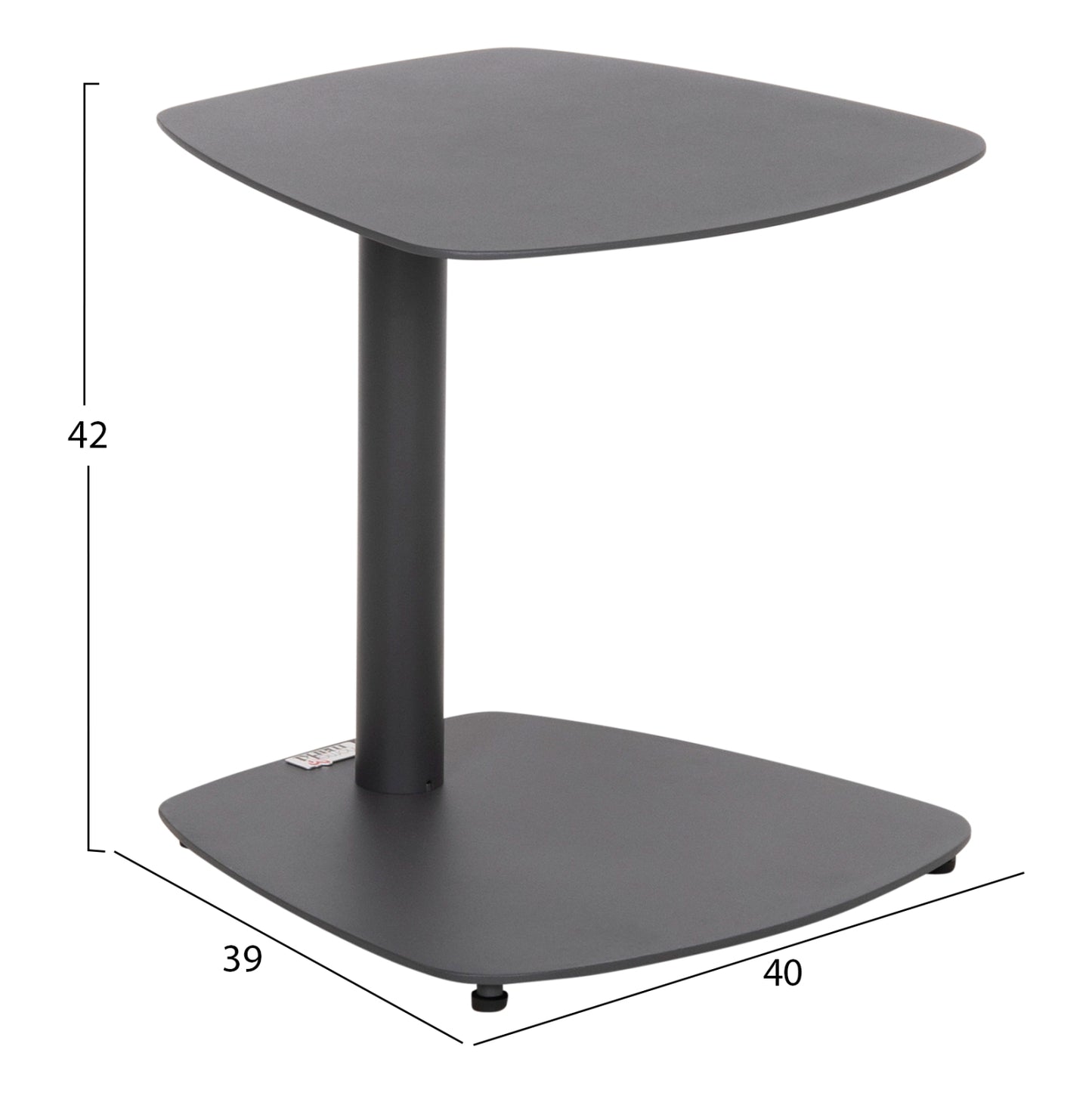 Sunbed Side Table Caret Hm6563.01 Aluminum In Grey 40x39x42hcm.
