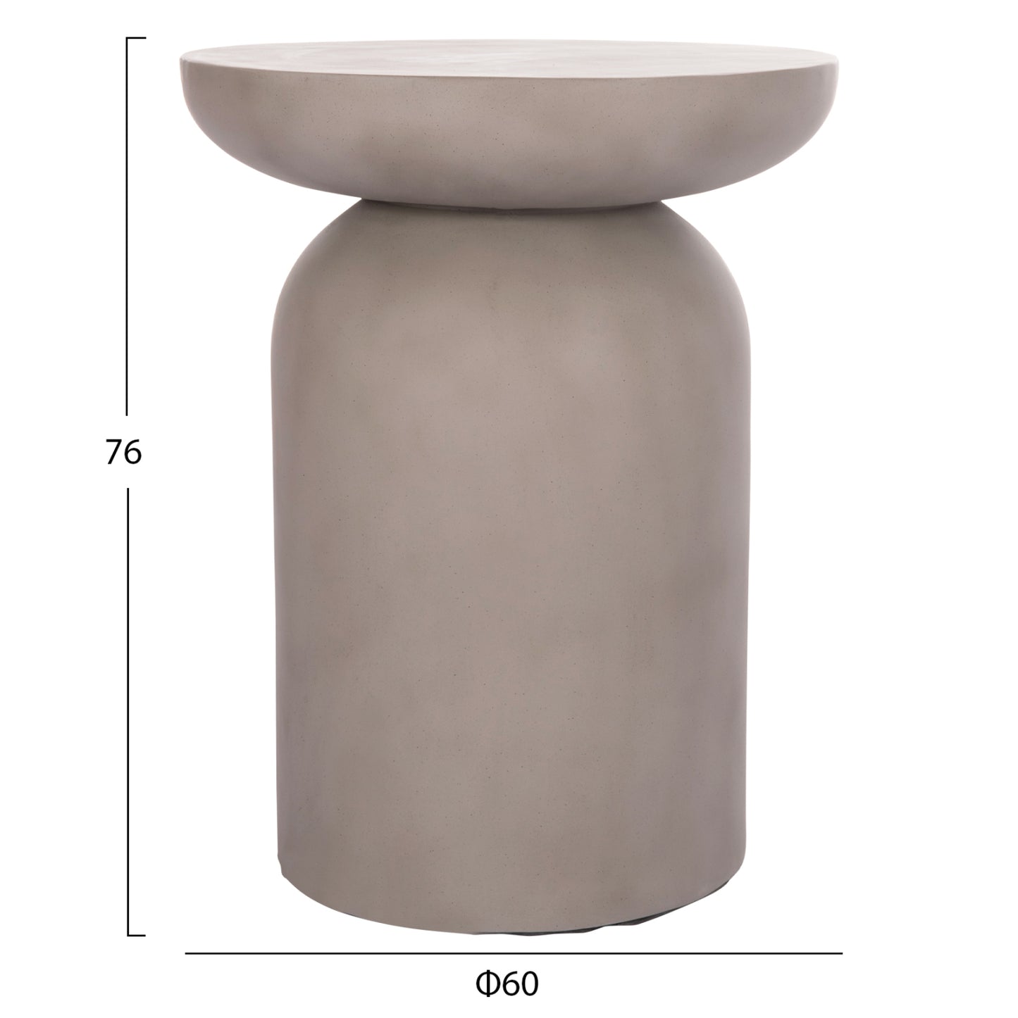 Side Table Anna Hm18160.03 Fiber Cement In Grey--Φ60x76hcm.