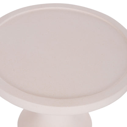 Side Table Tred(t) Hm18169.02 Fiber Cement In White-natural Rattan--Φ40x61hcm.