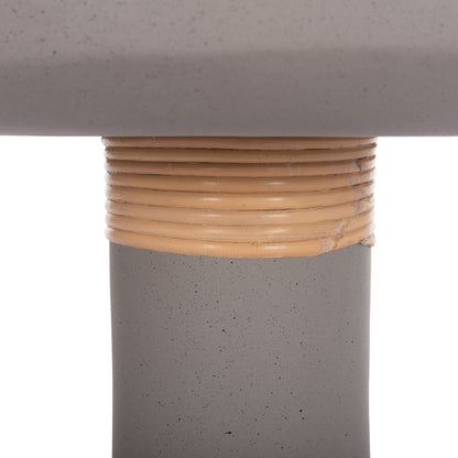 Side Table Tred(t) Hm18169.03 Fiber Cement In Grey-natural Rattan--Φ40x61hcm.