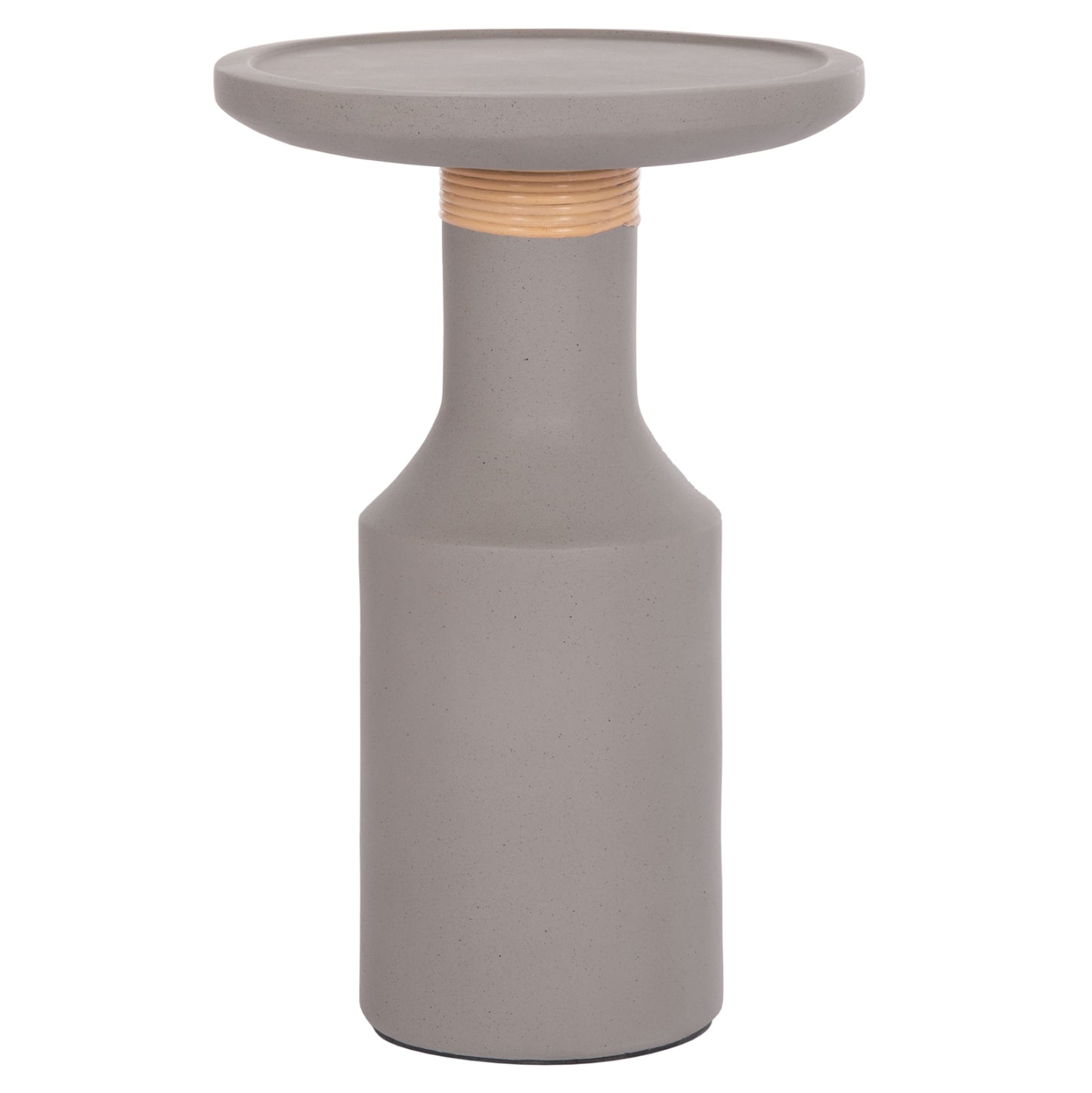 Side Table Tred(t) Hm18169.03 Fiber Cement In Grey-natural Rattan--Φ40x61hcm.