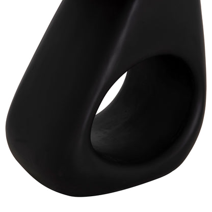 Side Table Aida Hm4692.01 Fiber Cement In Black--teak Wood Top 47x60x59hcm.