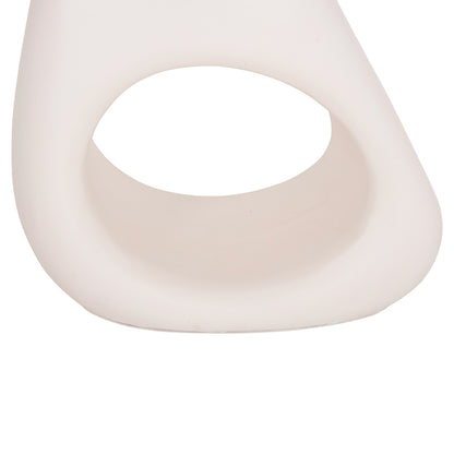 Side Table Aida Hm4692.02 Fiber Cement In White--teak Wood Top 47x60x59hcm.