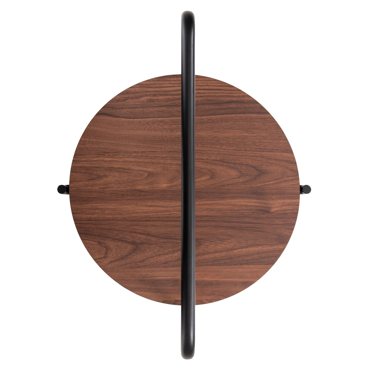 Side Table Sylo Hm9618.02 Mdf In Walnut Color-black Metal Frame Φ44x66hcm.