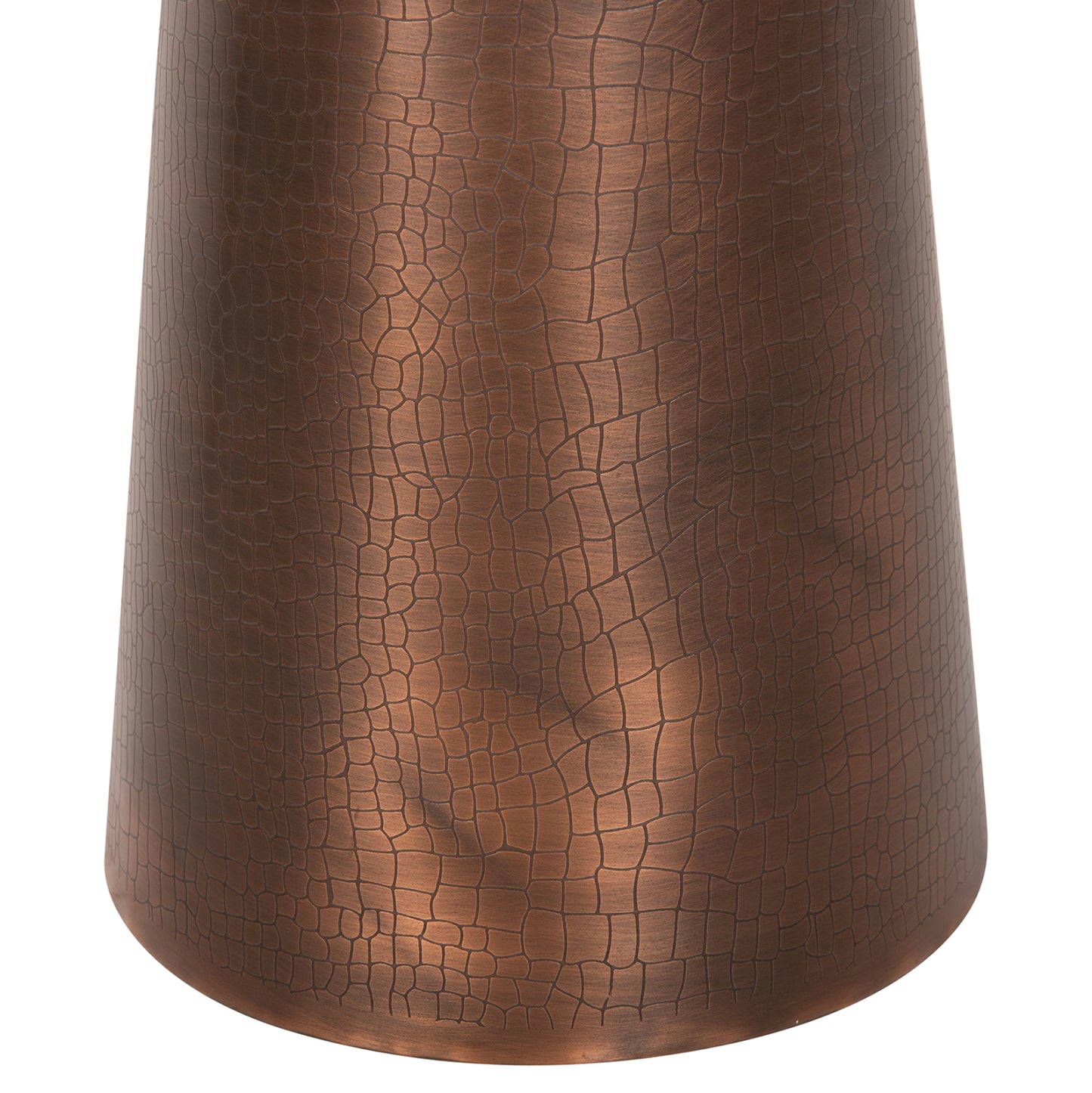 Side Table Round Foden Hm9720 White Marble Top And Metal Base In Dark Copper Color Φ40,5x59hcm.