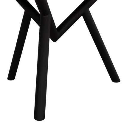 Side Table Saman Hm9931 Metal Black Legs-petrified Wood Look Stone Top 70x55x40hcm.