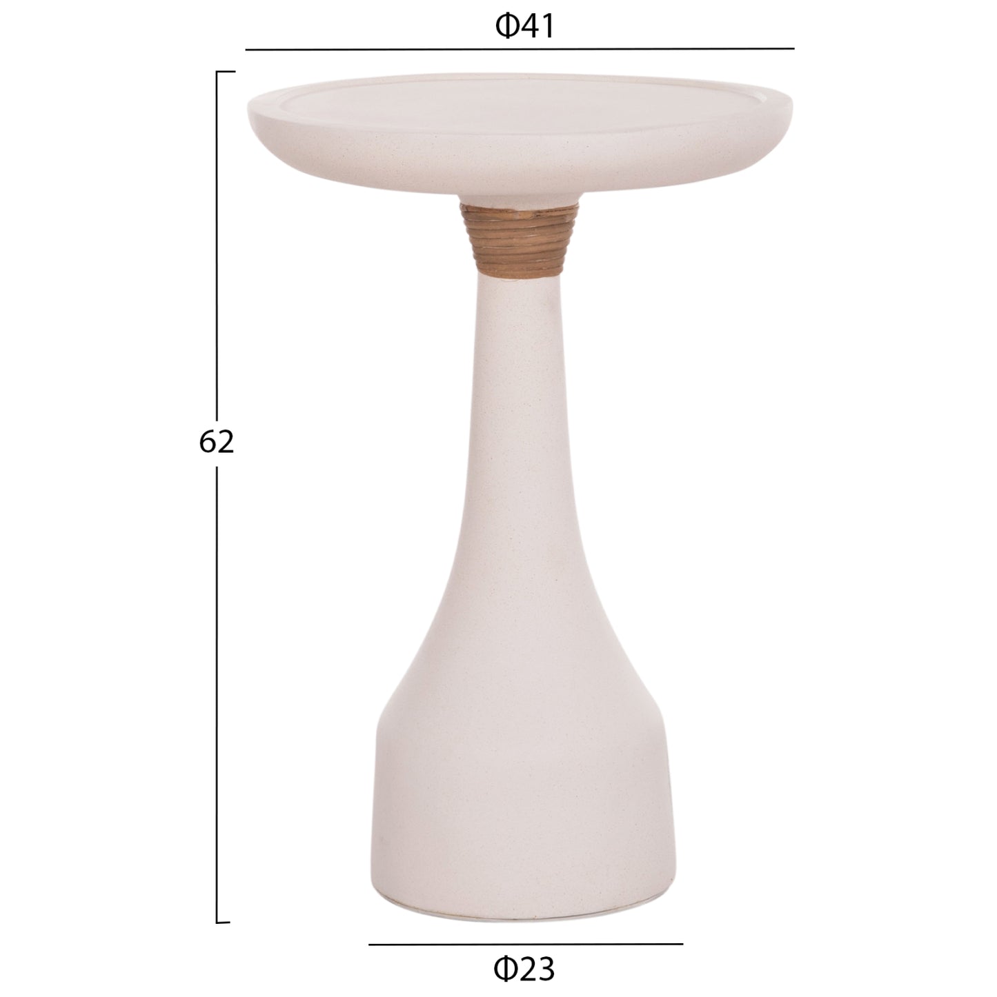 Lamp Table Round Torg Hm18170.02 Fiber Cement White Φ41x62hcm.